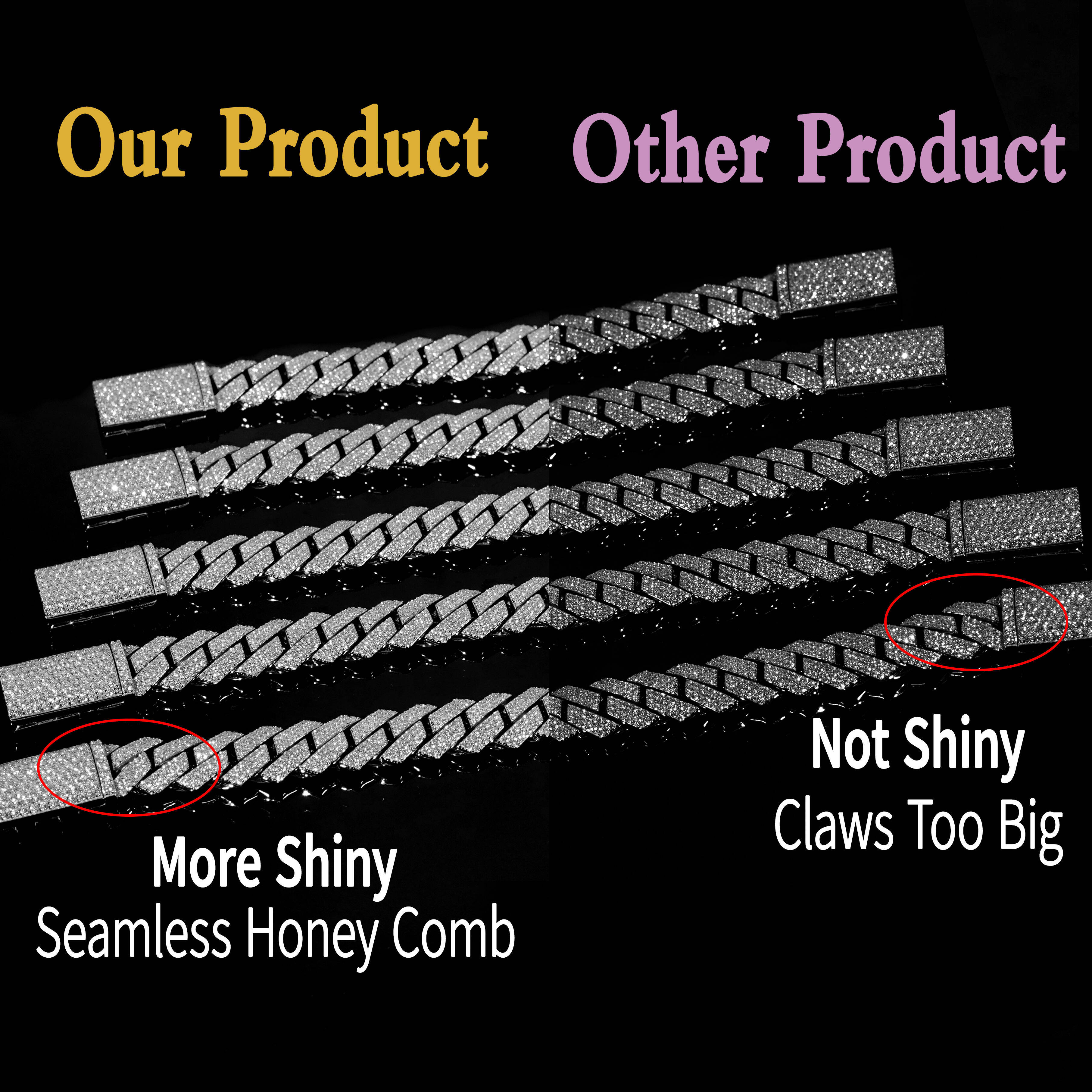 10mm Moissanite Cuban Mens Hip Hop Vvs Diamond Chain Prong Set Moissanite Cuban Link Chain