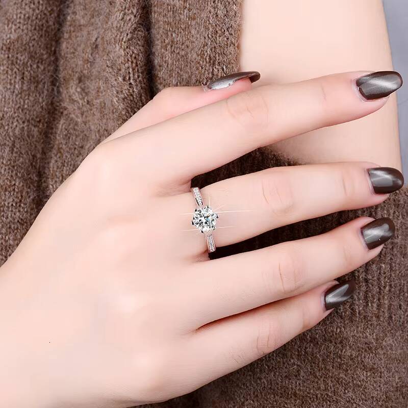 Moissanite Ring Engagement Womens Wedding Rings Fine Jewelry 925 Sterling Silver Fashion CLASSIC Gemstone Rings Geometric 1 Pcs