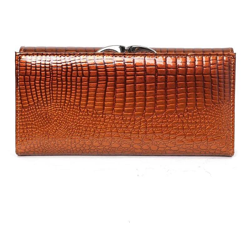 Long Women Genuine Wallet Cow Female Purse Brand Women's Leather Wallets Alligator Pattern Ladies Purses