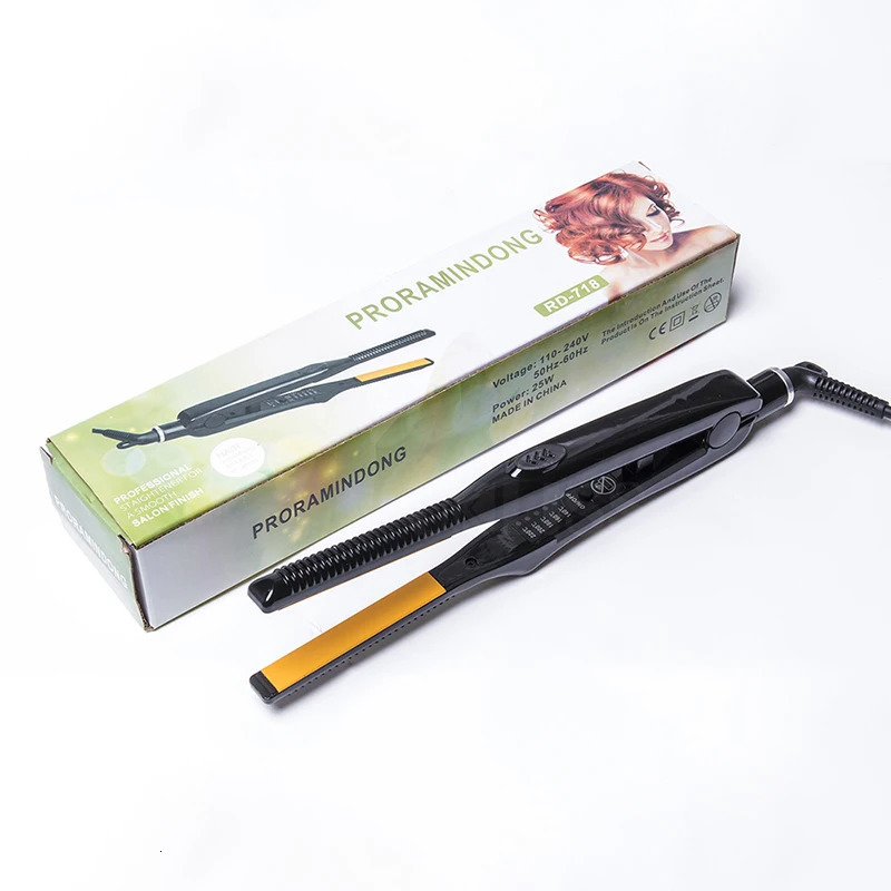 2 In 1 Hair Straightener Curler Small Ceramic Hair Crimper Corrugation Short Hair Straightening Curling Styling Tool 250717
