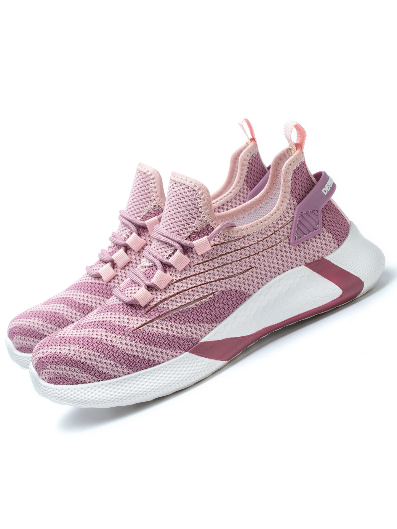 Pink womens safety shoes Steel head anti-smash Light soft breathable work shoes Womens outdoor industrial safety shoes 250717