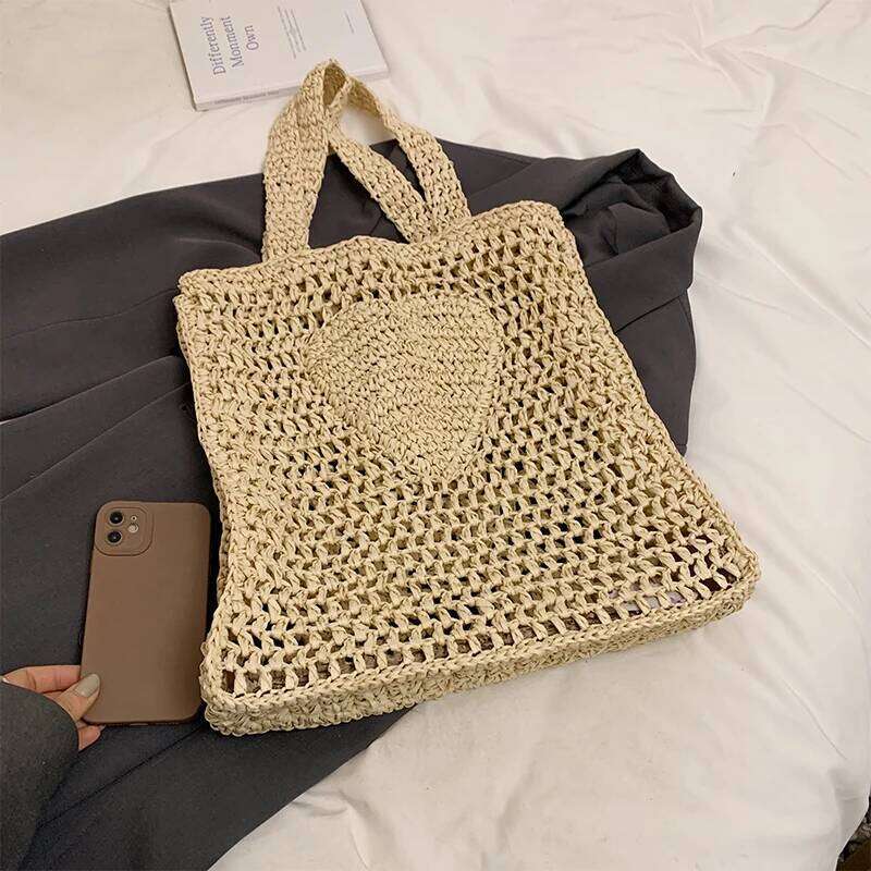 Women's Bags Designer Pure Hand-Woven Straw Bag, Excellent Quality, High-End Atmosphere On The Grade, Summer Leisure Vacation Beach