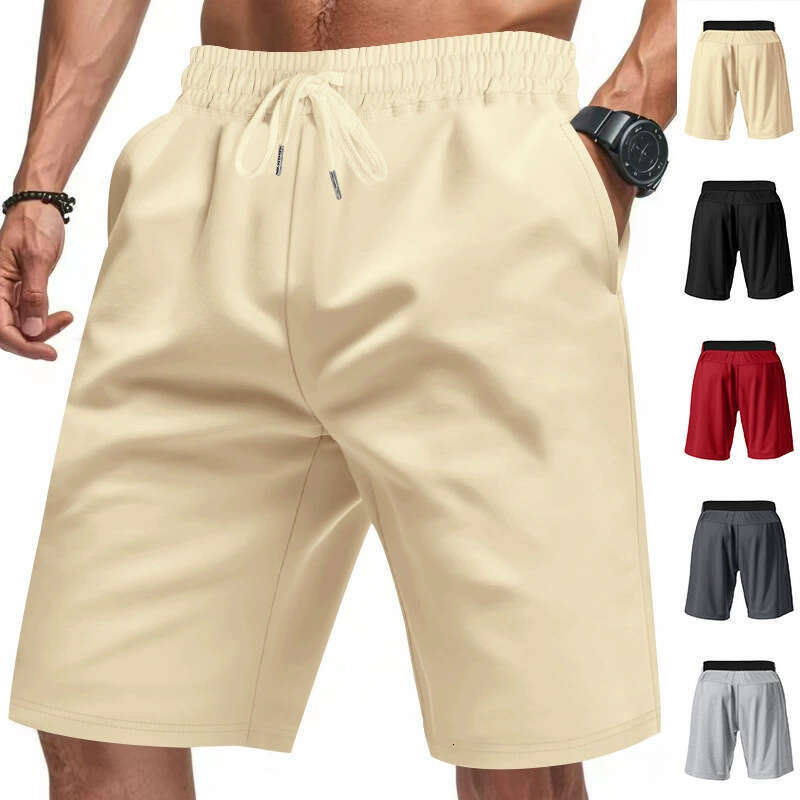 Summer Men's Skin-Friendly Breathable American Style Drawstring Loose Fit Squat Jogger Casual Shorts