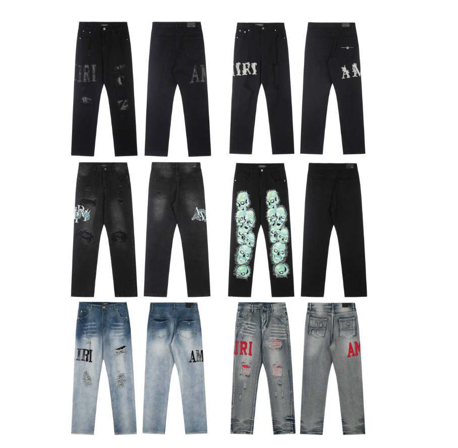 mens designer jean black pencil pants hole cotton print hip hop streetwear pants casual streetwear casual designers joggers pant Jeans skinny Jeans high quality y1