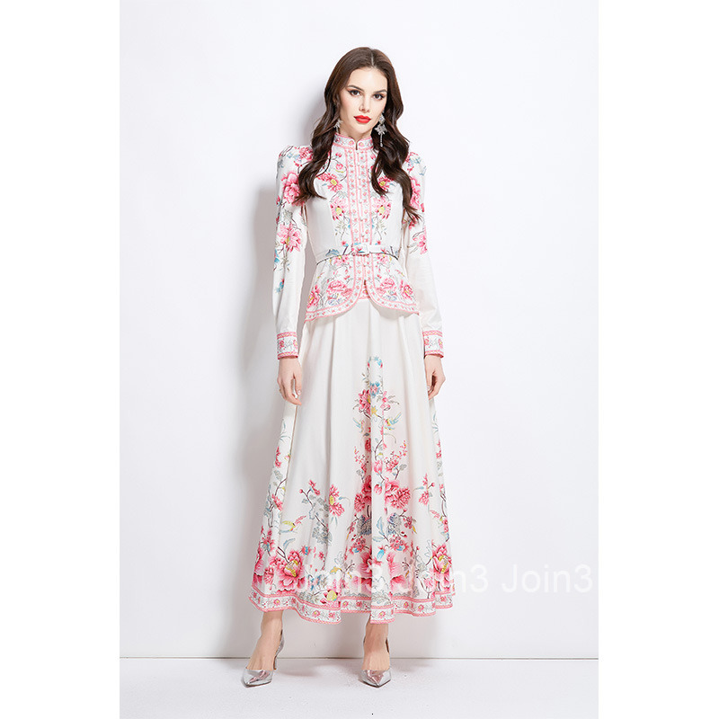 2681 Spring New Ethnic Style Shirt Top Mid-Length Skirt Set