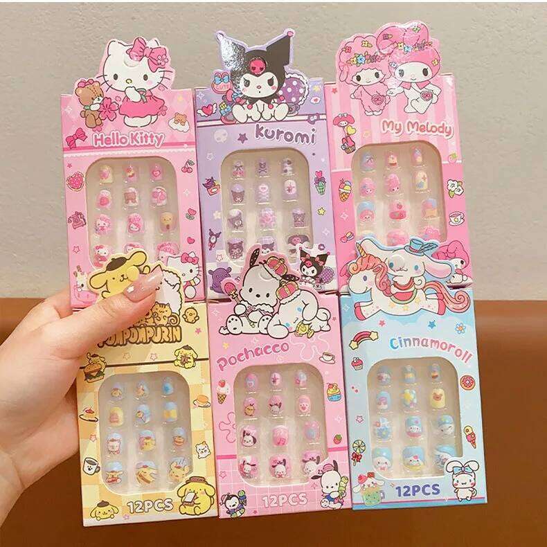 Kuromi Children's Stickers Girls Cute Detachable Sweet Pieces Wearable Nail Art Decals for Kids Anime Accessories X250720 X250720