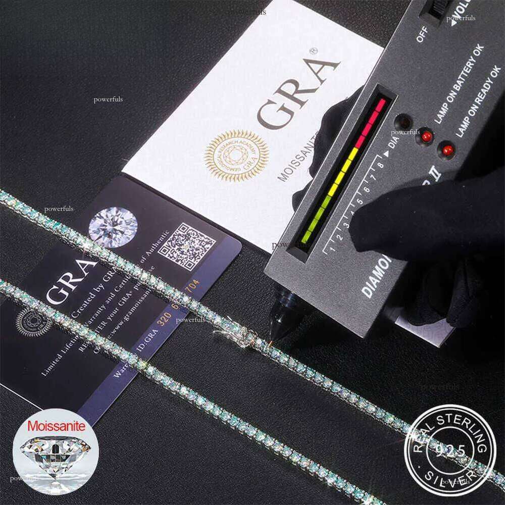 Pendant D Color Light Green VVS Moissanite Tennis Chain Bracelet S Sterling Sier Necklaces For Women Pass Dia Test 2022 New