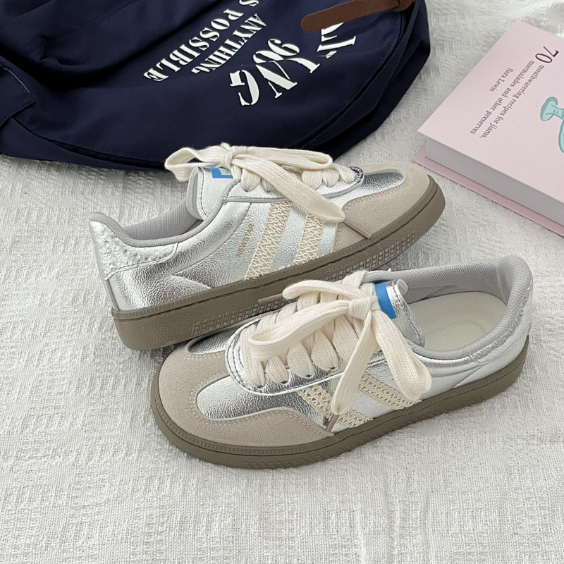 trendy shoes fashion sneaker Sports leisure board shoes for women small white shoes for female students Hong Kong style retro German training shoes ho