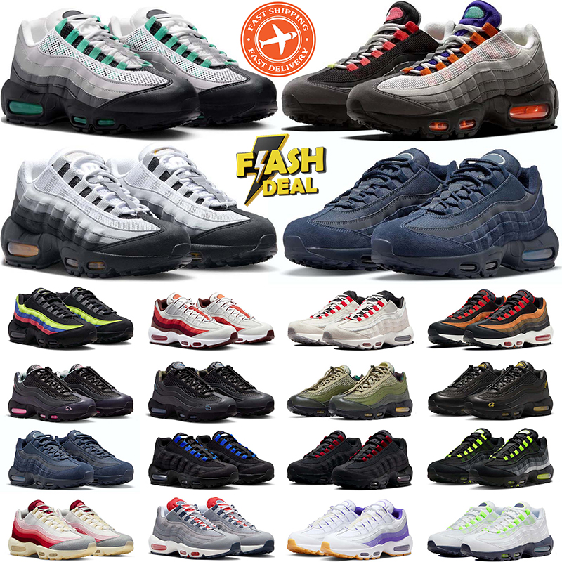 Designer Mens Running Shoes 95 Triple White Black Aurora Green Stash Aegean Storm Sequoia Pink Neon Grey Jewel Hyper Turquoise Outdoor Trainers Sports Sneakers
