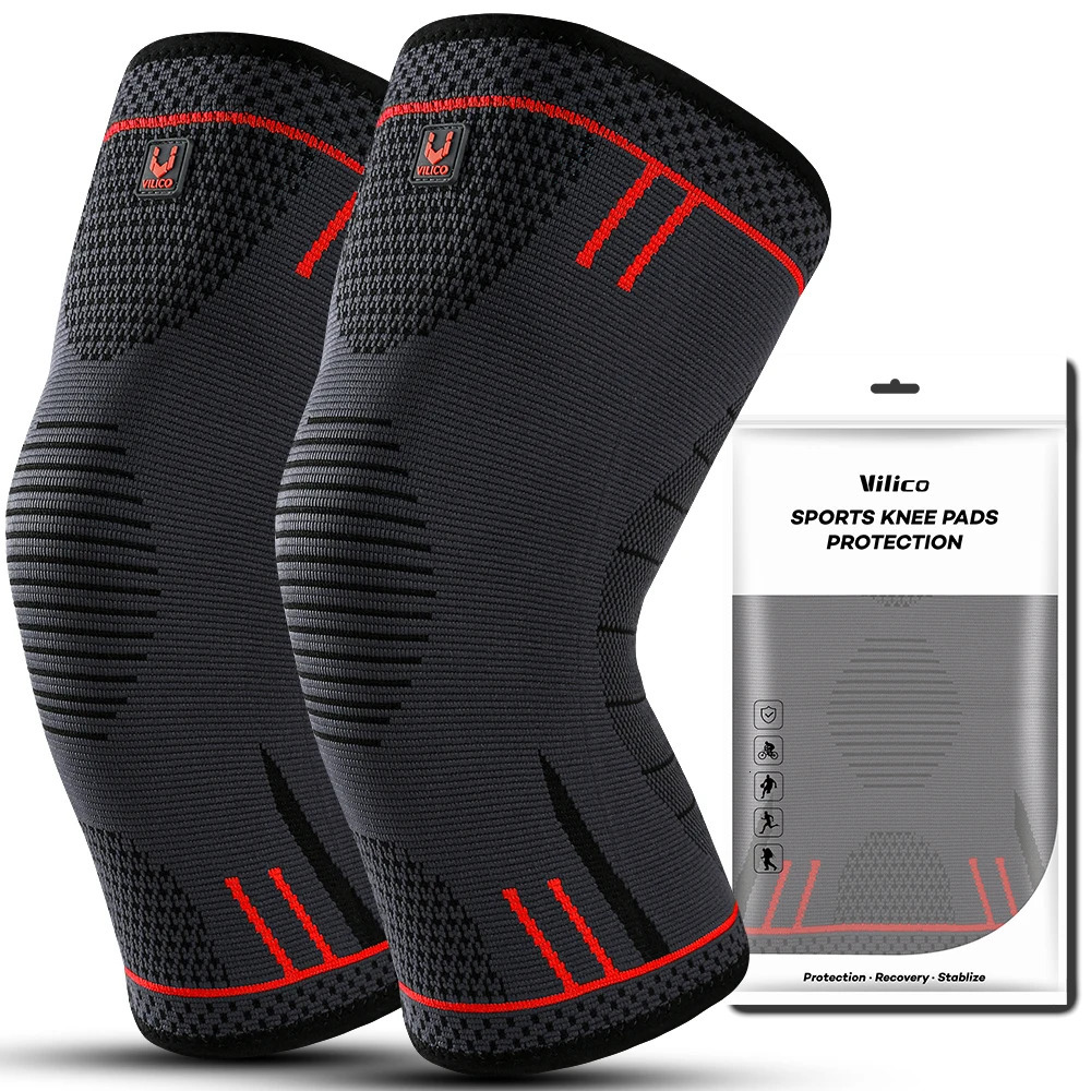 Professional Knee Support Compression Sleeve Anti Slip Silicone Braces for Pain Meniscus Tear 250708