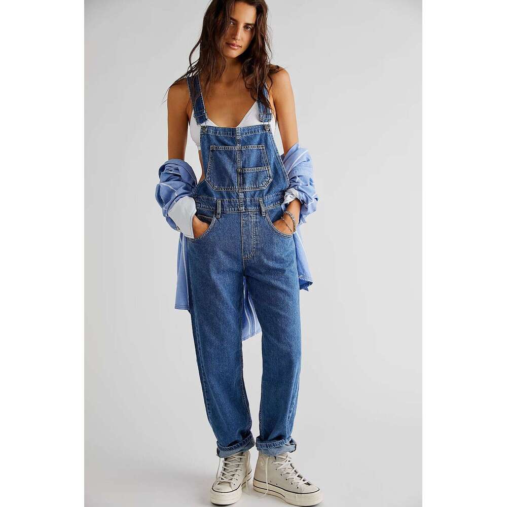 Casual Washed Loose for Women Women's Denim Overalls