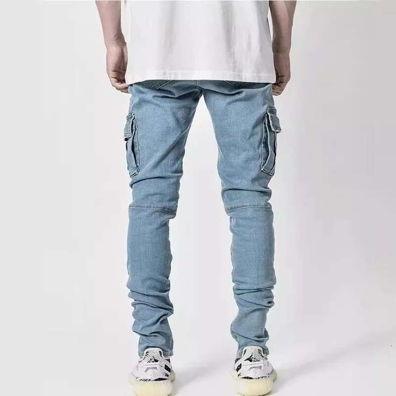 2025 New Men's with Side Pockets, Stretch Slim Fit Skinny Jeans