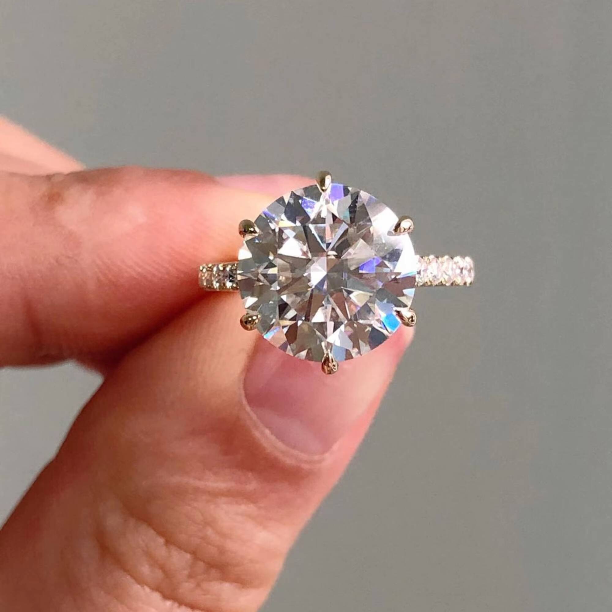 Trending 3.60 Ct Lab-Grown Round Cut Diamond Ring with Band Engagement Wedding Ring Jewelry 14k Yellow Gold Ring