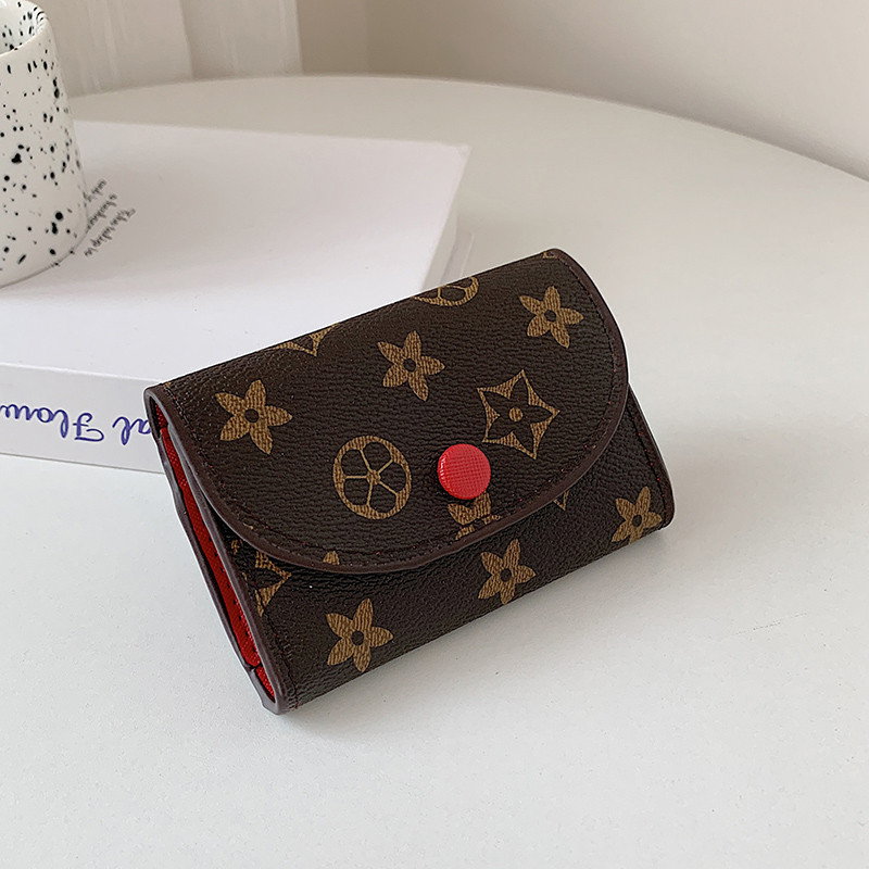 Fashion card holder for women compact classic retro design with large capacity multiple card slots integrated ID & coin purse