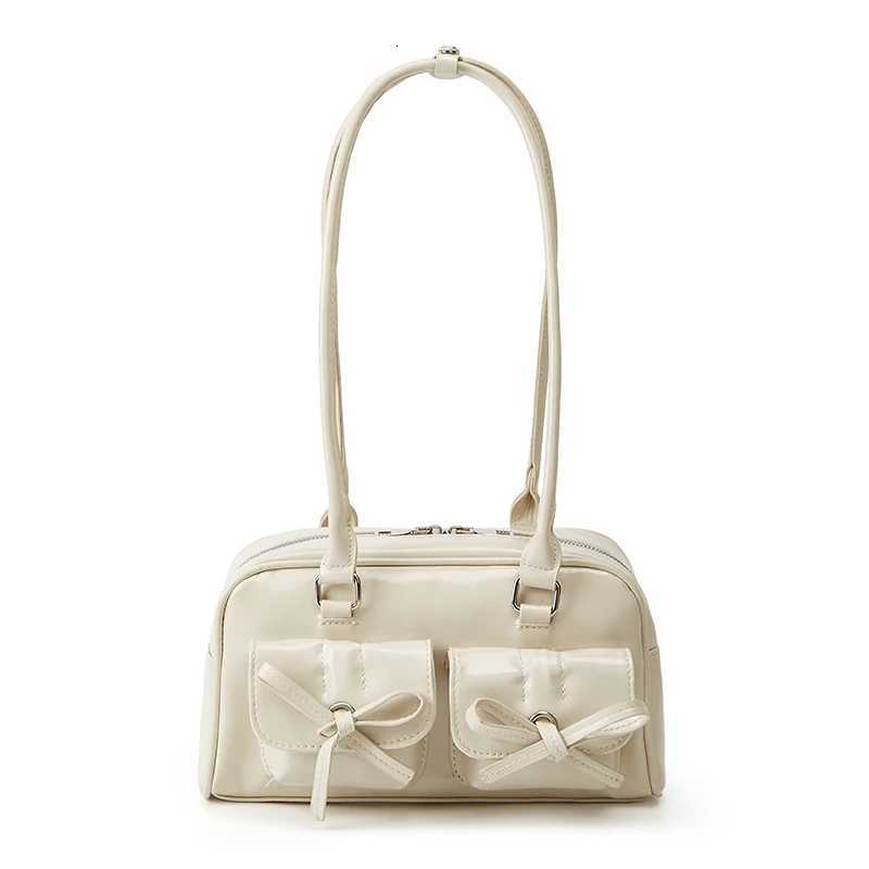 New Ballet-style Shoulder Bag Spring Bow Underarm Bag Womens Bowling Simple Tote Bag for Women Y250719
