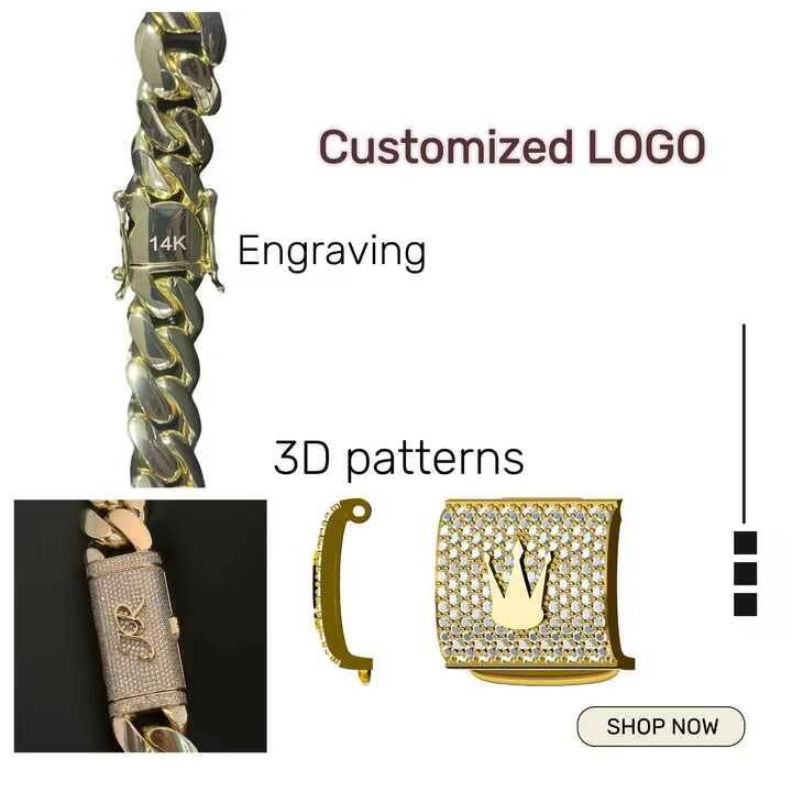 Cuban Chain Bracelet Necklaces 14K 18K Gold Plated 10mm-25mm Heavy Solid Miami Cuban Link Chain Hip Hop Necklace for Men