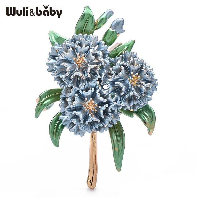Wuli baby Beautiful Enamel Flower Brooches For Women Lady 4-color Charming Plants Office Party Brooch Pins Gifts 250715