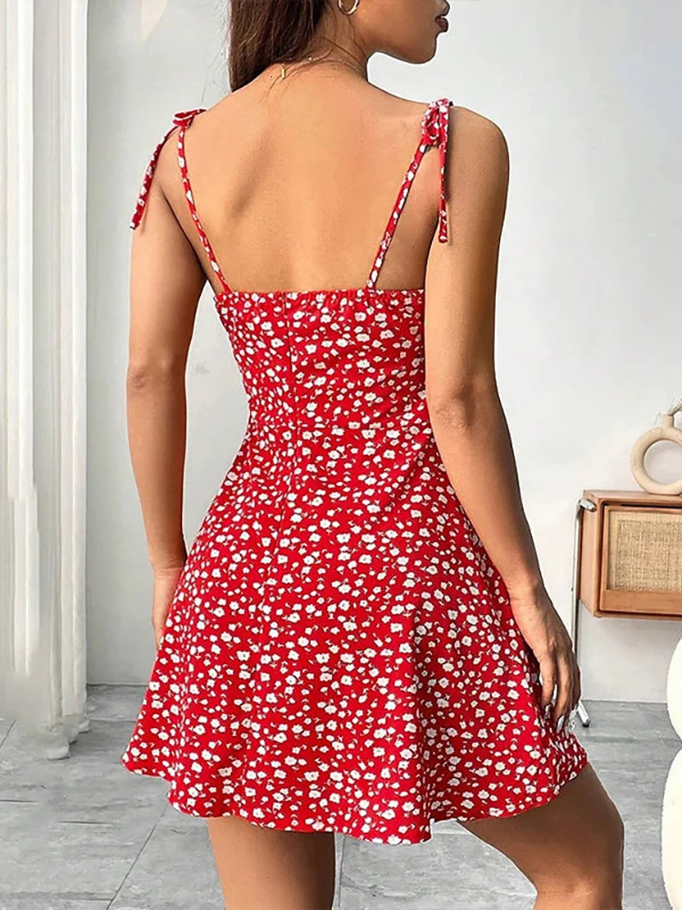 Womens Summer Floral Spaghetti Strap Beach Short DressWomens DressesWoman ClothingWoman ClothesSundress In Dress 2025 250717