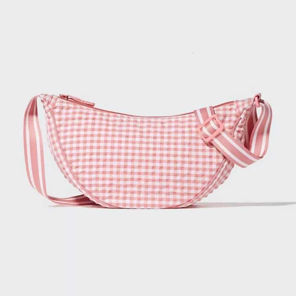 Simple Design Womens Plaid Hobos Shoulder Bag Versatile Female Nylon Crossbody Bags Travel Underarm Bag Handbags Purse Y250719