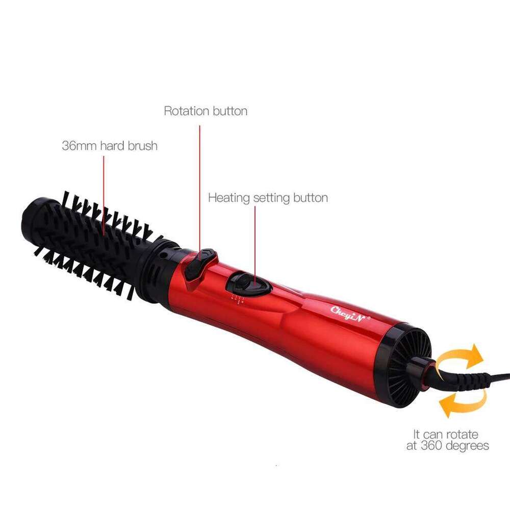 CkeyiN Hair 2 In 1 Hot Air Spin Brush Curling Straightening Styling Auto-Rotating Ionic Round Blow Dryer Volumizer