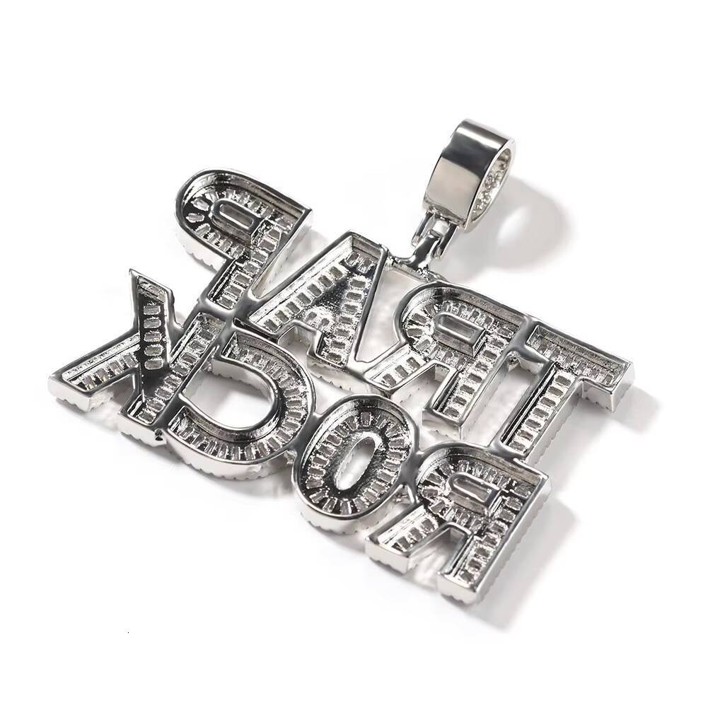 18k Gold Plated Personalized Initial Necklace Zircon Stone Ice Out Custom Letter Pendant Hip Hop Jewelry