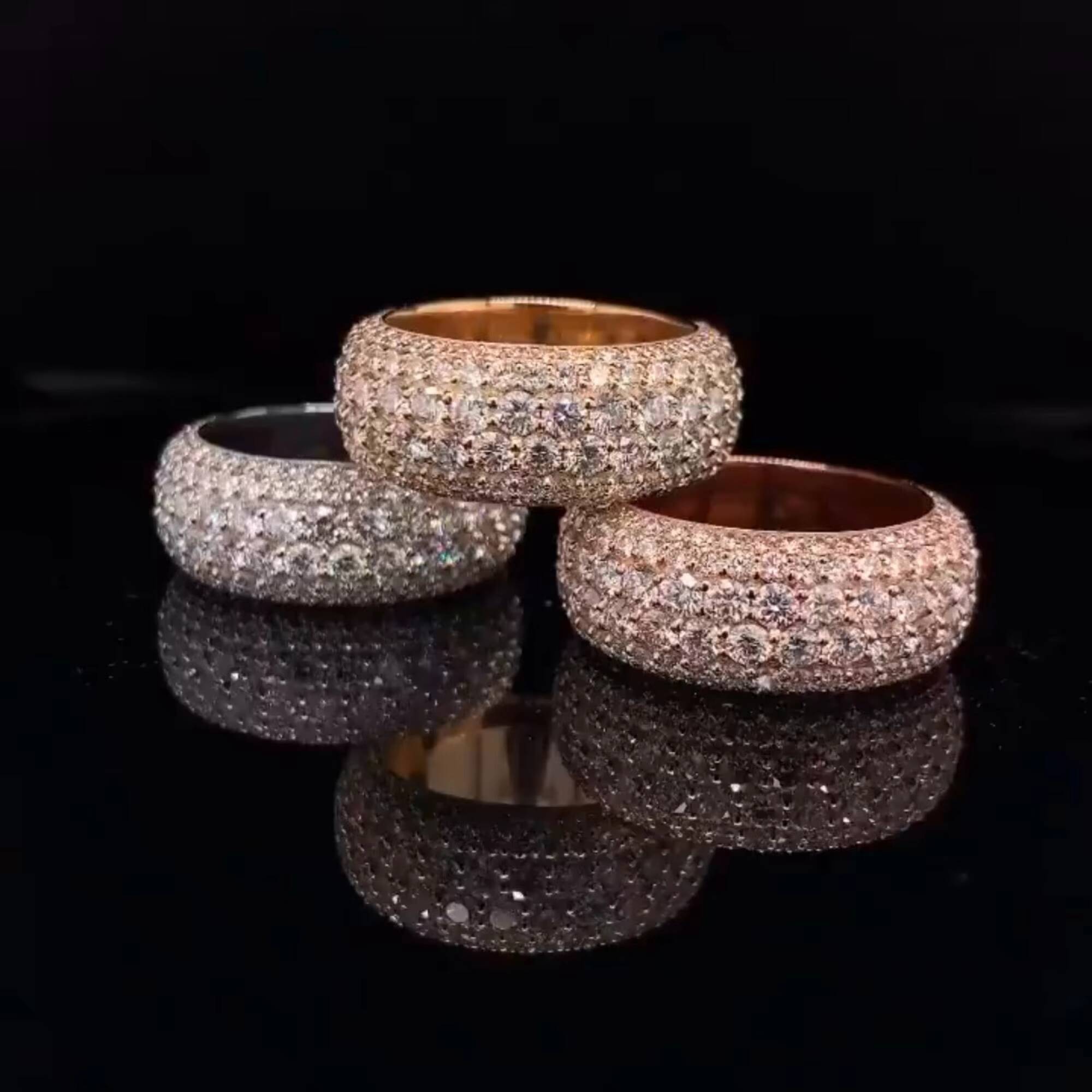 Shining Jewelry 925 Sterling Round Cut Ring Custom Hip Hop Rapper Vvs Iced Out Men Moissanite Ring