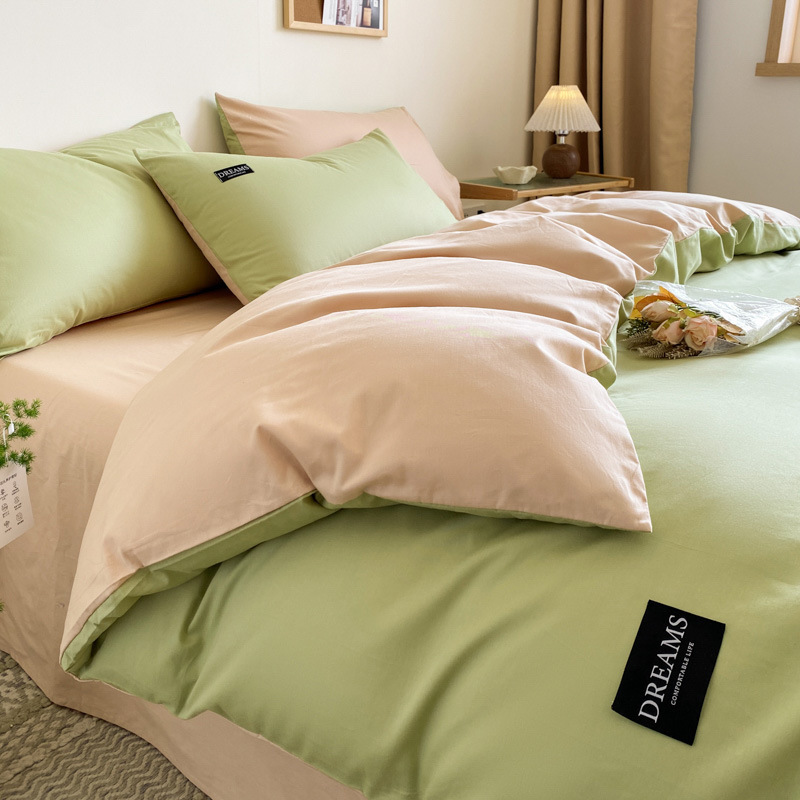 Designer bedding, long-staple cotton, cotton bed four-piece set, pure cotton quilt cover, bed sheet, bed hat three-piece set