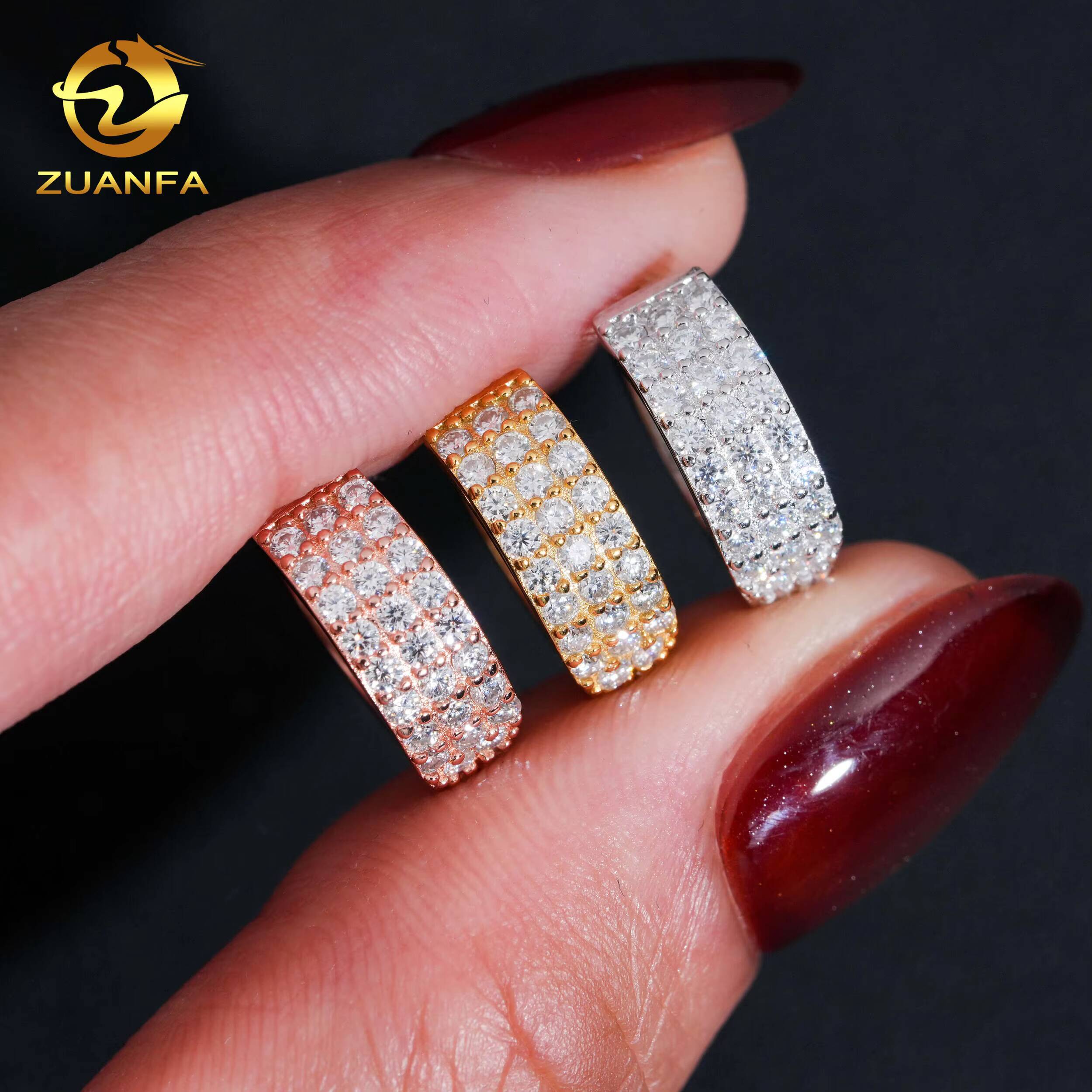 Ready to Ship GRA Certificate Popular Iced Out Earring Hip Hop Jewelry 925 Silver VVS Moissanite Hoop Earrings for Women Men