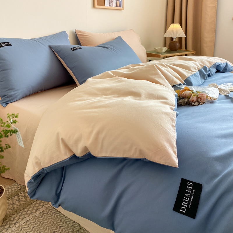 Designer bedding, long-staple cotton, cotton bed four-piece set, pure cotton quilt cover, bed sheet, bed hat three-piece set