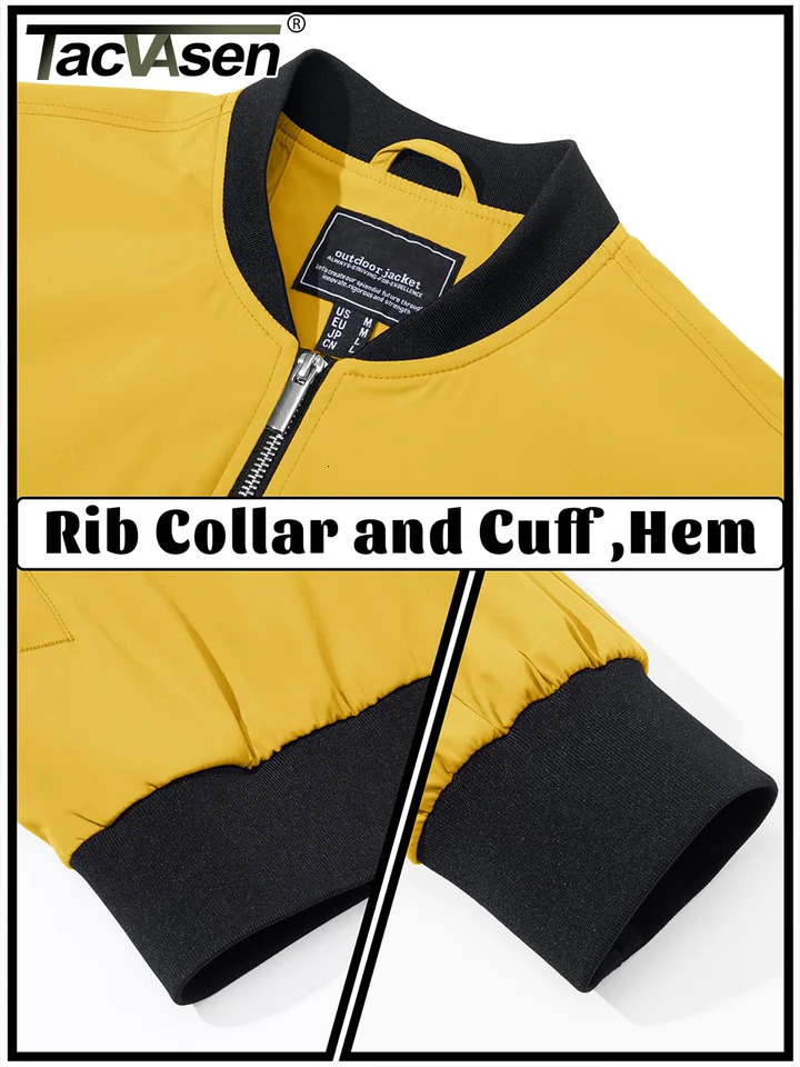 TACVASEN Lightweight Bomber Jackets Mens Waterproof Casual Jacket Outdoor Basketball Jakcets Coats With Pocket Windbreaker 250717