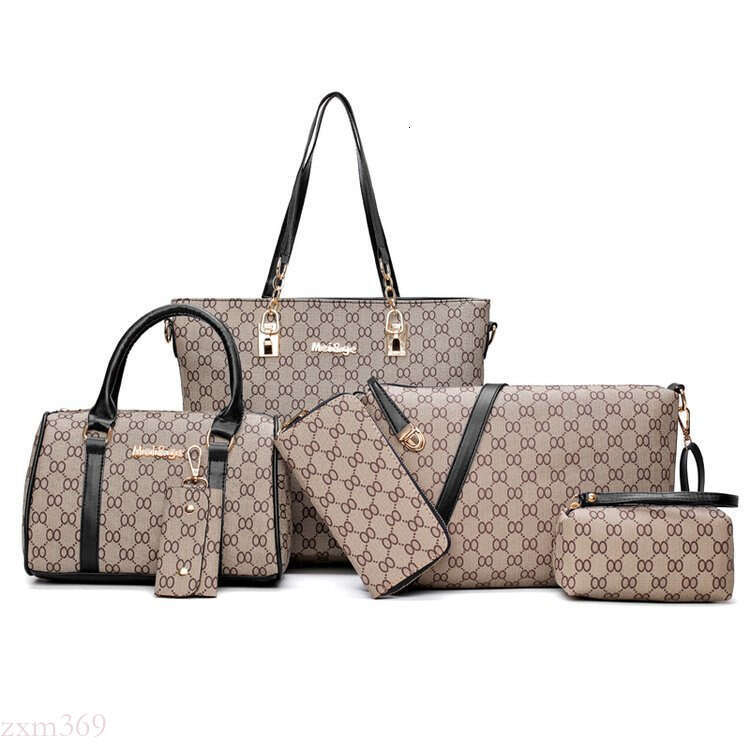 New Women's Fashion Embossed Six-Piece Set Mother-Daughter Bag Large Capacity Versatile Shoulder Crossbody Handbag