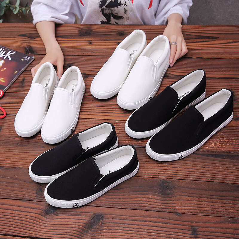 Three Times Vulcanized Rubber Couple White Slip-On Canvas Men and Women Nurse Safety Old Beijing Men's Shoes