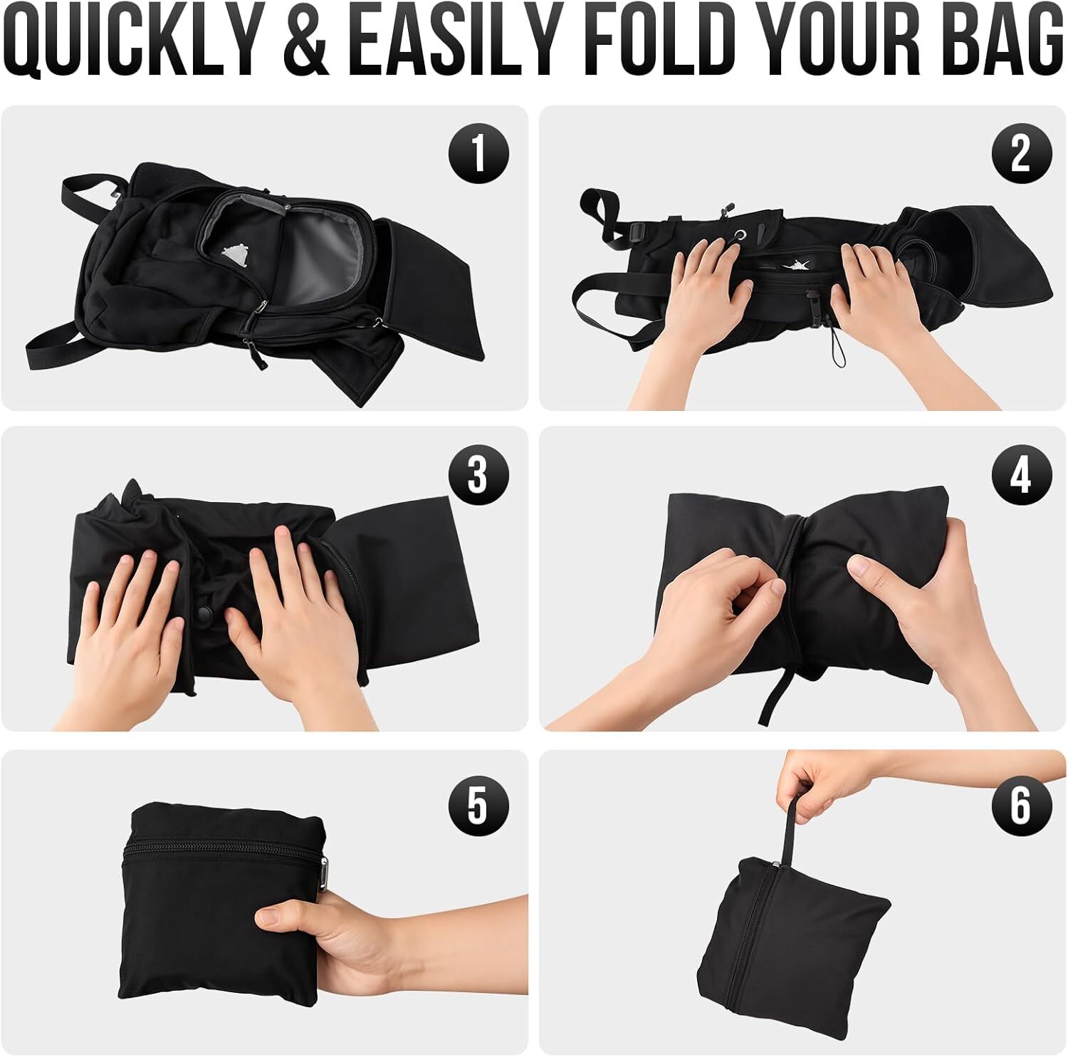 YMX 185 586 FUNANASUN 16L Ultra-Lightweight Foldable Waterproof Women Men Small Backpack For Hiking Commuting Travel, Black