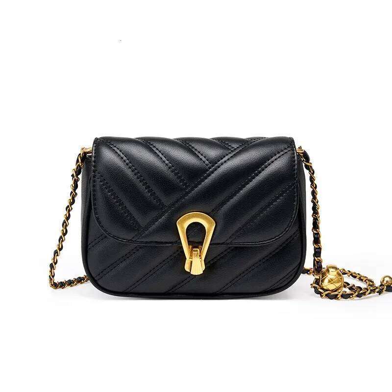 Luxury designer new women's leather chain bright cowhide underarm shoulder mini messenger bag