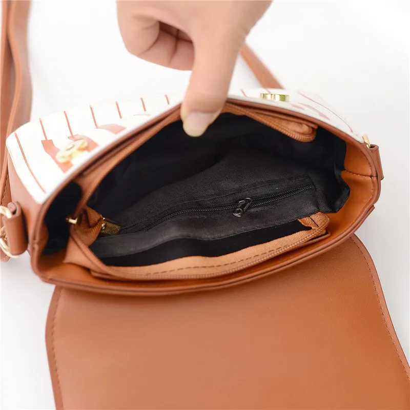 Korean Piano Design Womens Shoulder Bag PU Leather Messenger Handbag Fashion Crossbody with Coin Pocket Y250719