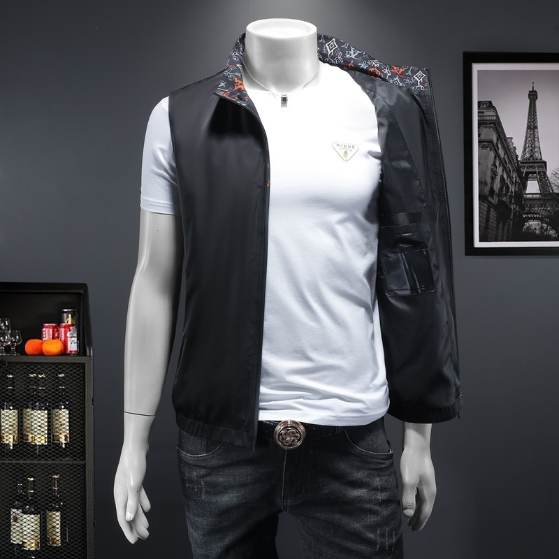 2025 Mens Sports Sleeveless Vest Jackets Designer Warm Gilet Top Mens Summer Thin Jacket Lightweight Short Sleeve Stand Collar Outdoor Vest