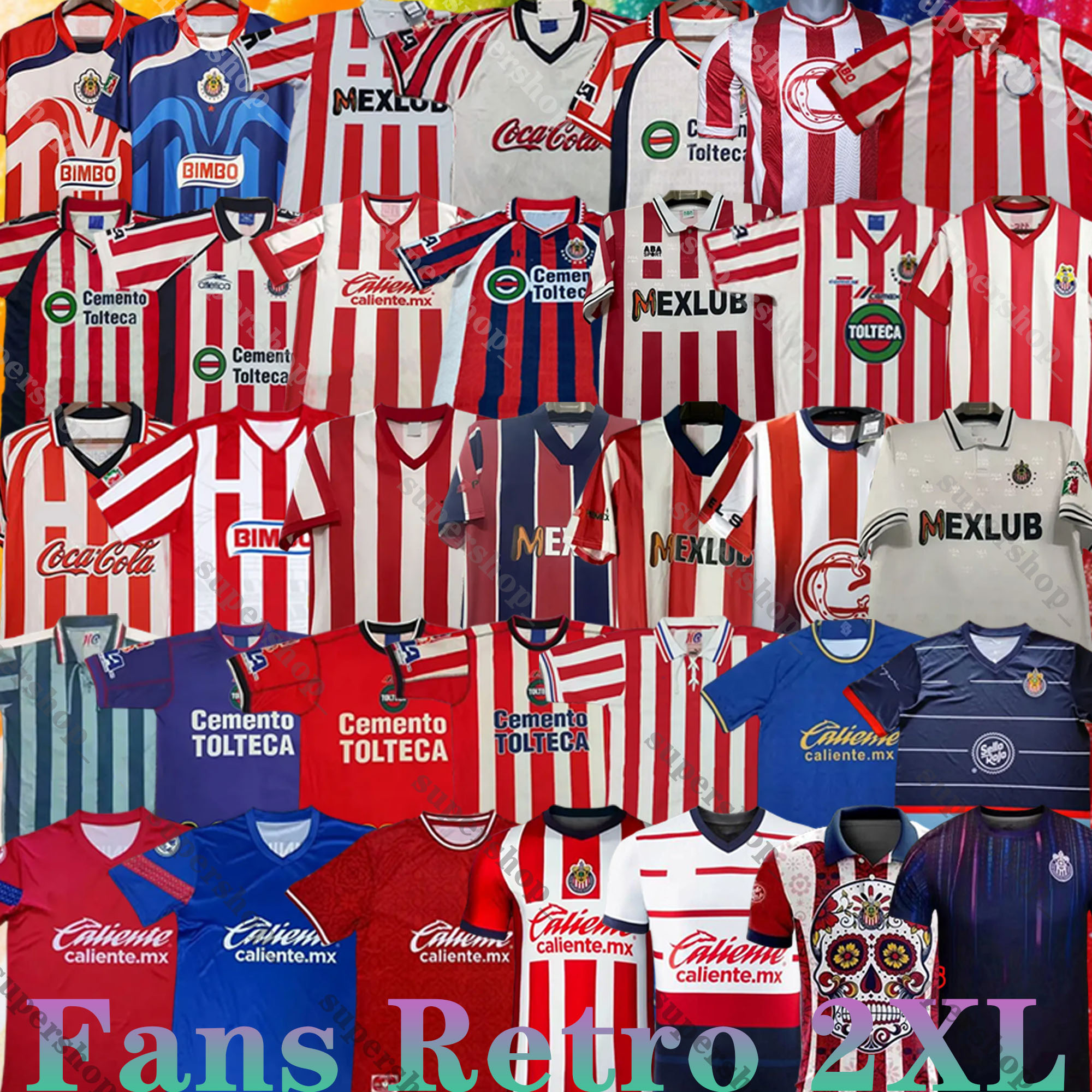 Retro Chivas Guadalajara soccer jerseys regal O PERALTA I BRIZUELA A PULIDO Vintage football shirt 60 86 88 94 96 97 98 99 00 02 06 07 08 A.VEGA shirts T long sleeve uniform
