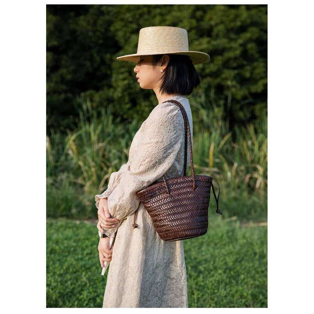 Fashion New Hand Woven Women's Shoulder Bucket Purse Tote Bag Handbag