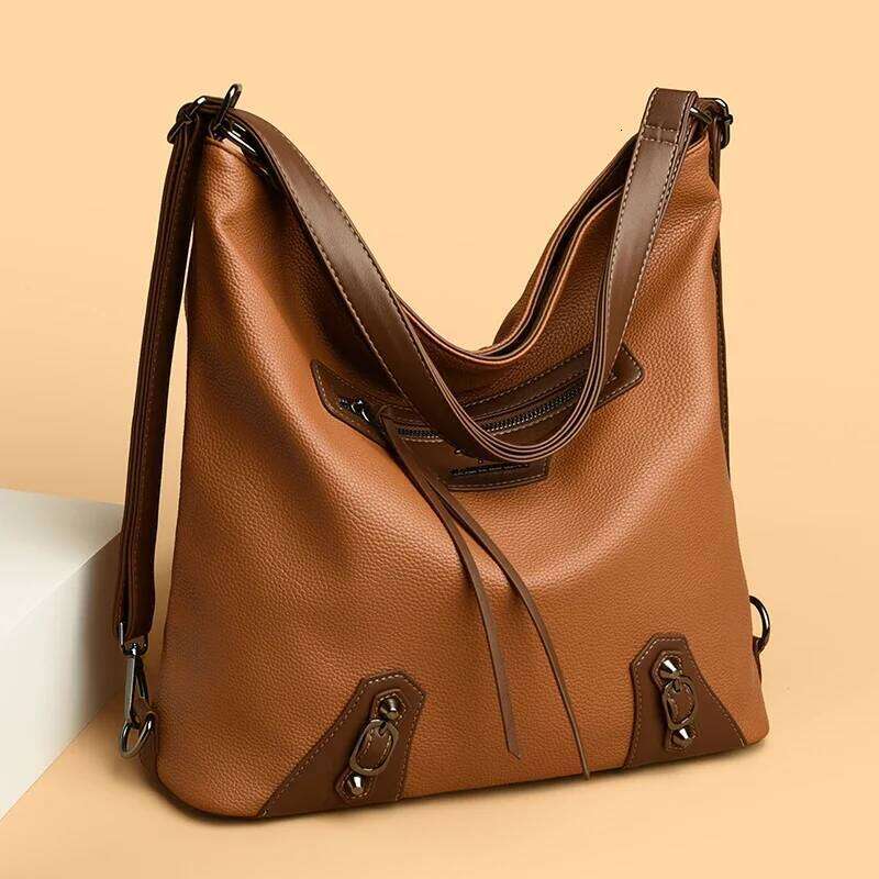 Luxury designer's new multi-pocket ladies' high-quality soft leather one-shoulder handbag