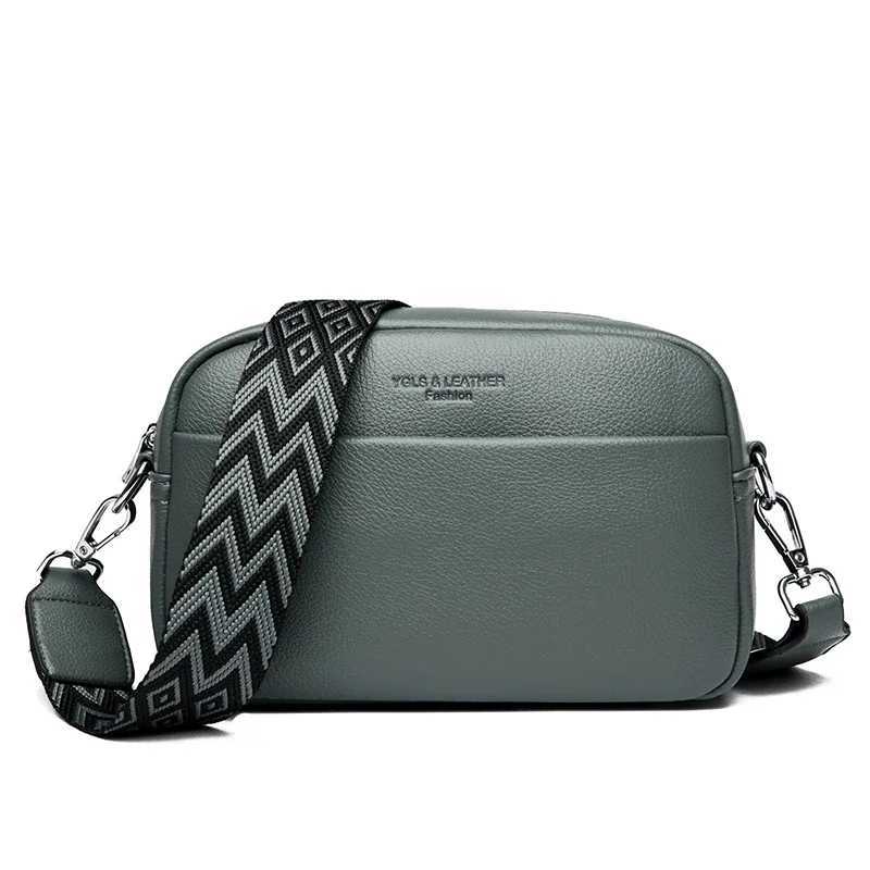 New 2024 Womens Shoulder Bag 100% Layer Cowhide Female Messenger Bags Trendy Designer Casual Handbag Wallet Sac A Main Y250719