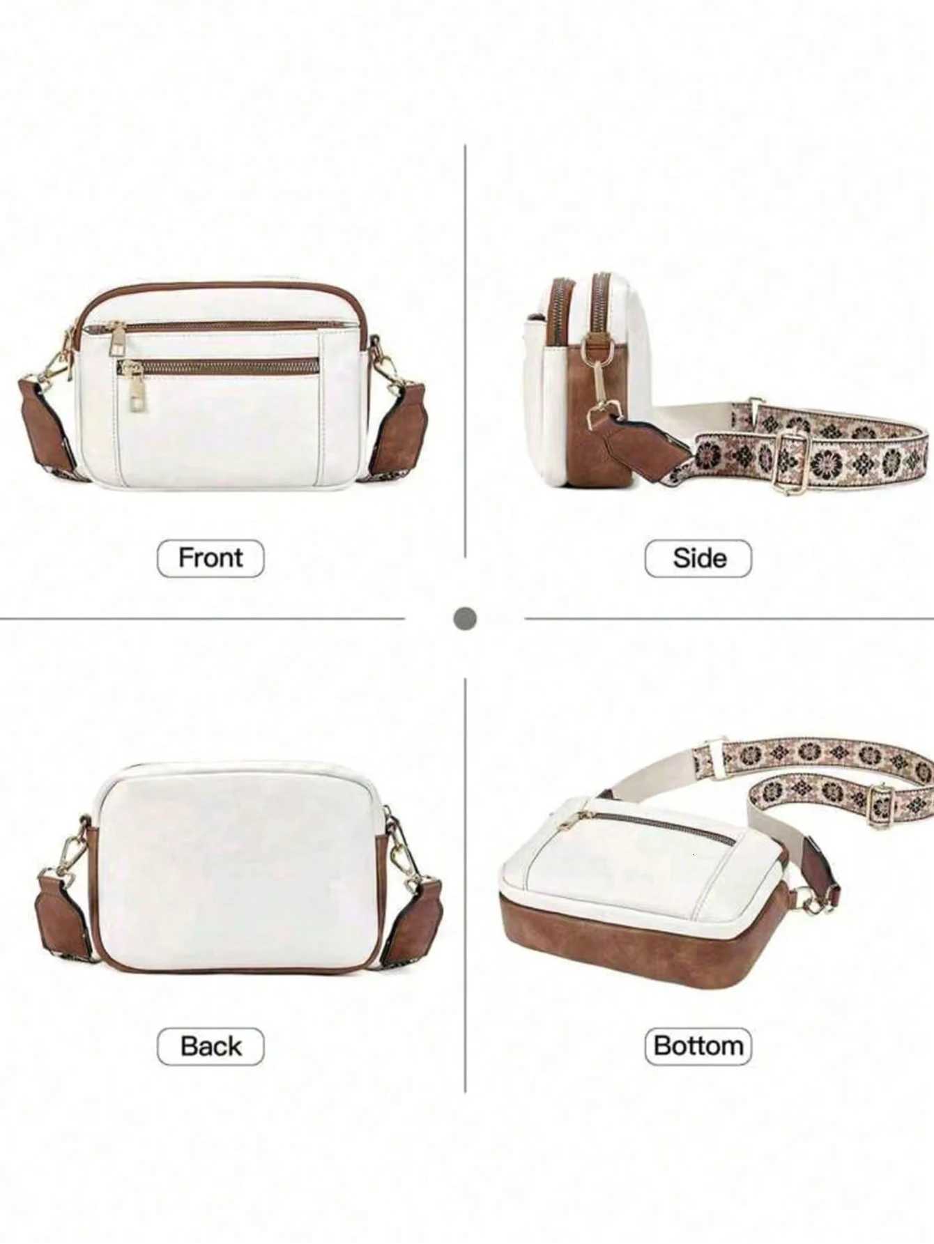 New fashion classic Joker pattern woven shoulder strap solid color pu waterproof fabric Europe and the United States multi Y250719