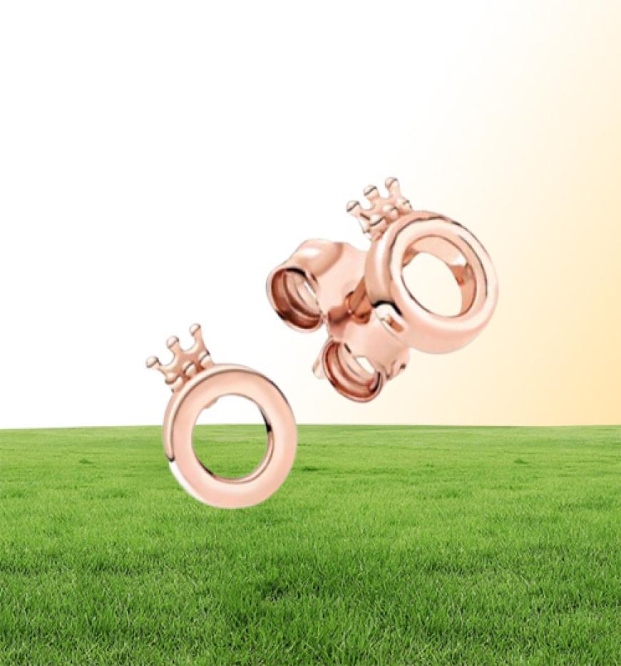 NEW 100% 925 Sterling Silver fit Earrings rose gold star love Ear Studs charm Beads Fit Original DIY Dangler Wholesale factory1856728