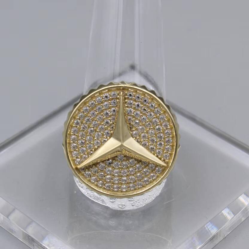 Hiphop Jewelry Men Ring 925 Sterling Silver Band Rings Custom VVs Moissanite Gold Iced Out Finger Ring Jewelry for Men