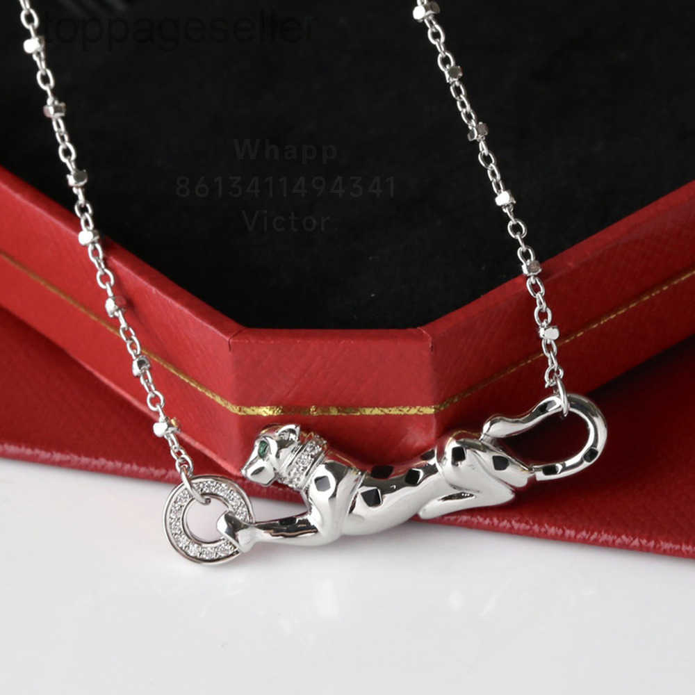 Jewelrys Designer panthere necklace for women designer for man diamond Emerald Gold plated 18K T0P 925 silver luxury Black spots European size jewelry with box 008