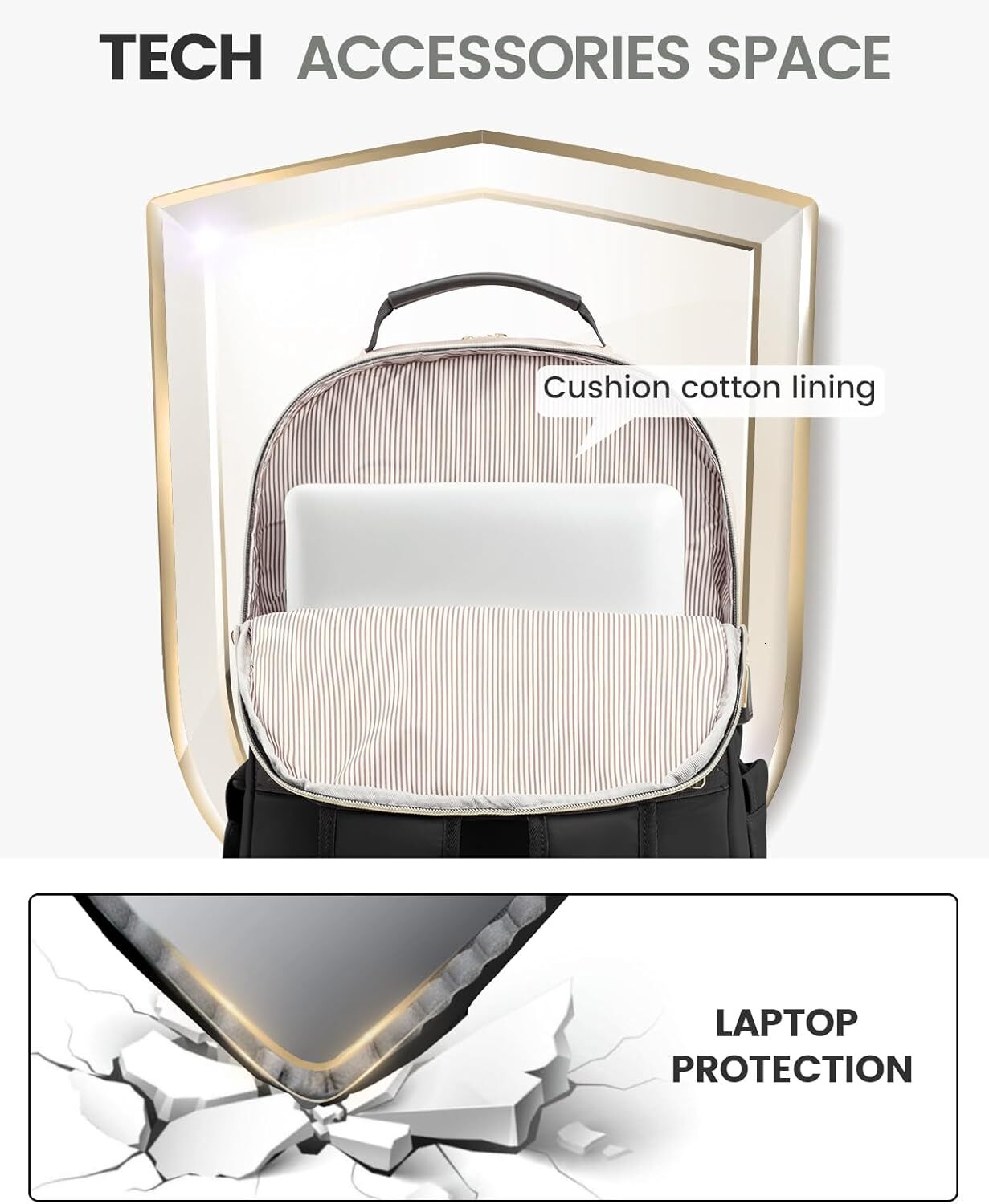 YMX 207 85 LOVEVOOK Laptop Purse Women, Work Travel Computer Bags, College School Bp for Student Girl, Quilted Casual Dayp with USB Port, Fit 15.6 Inc