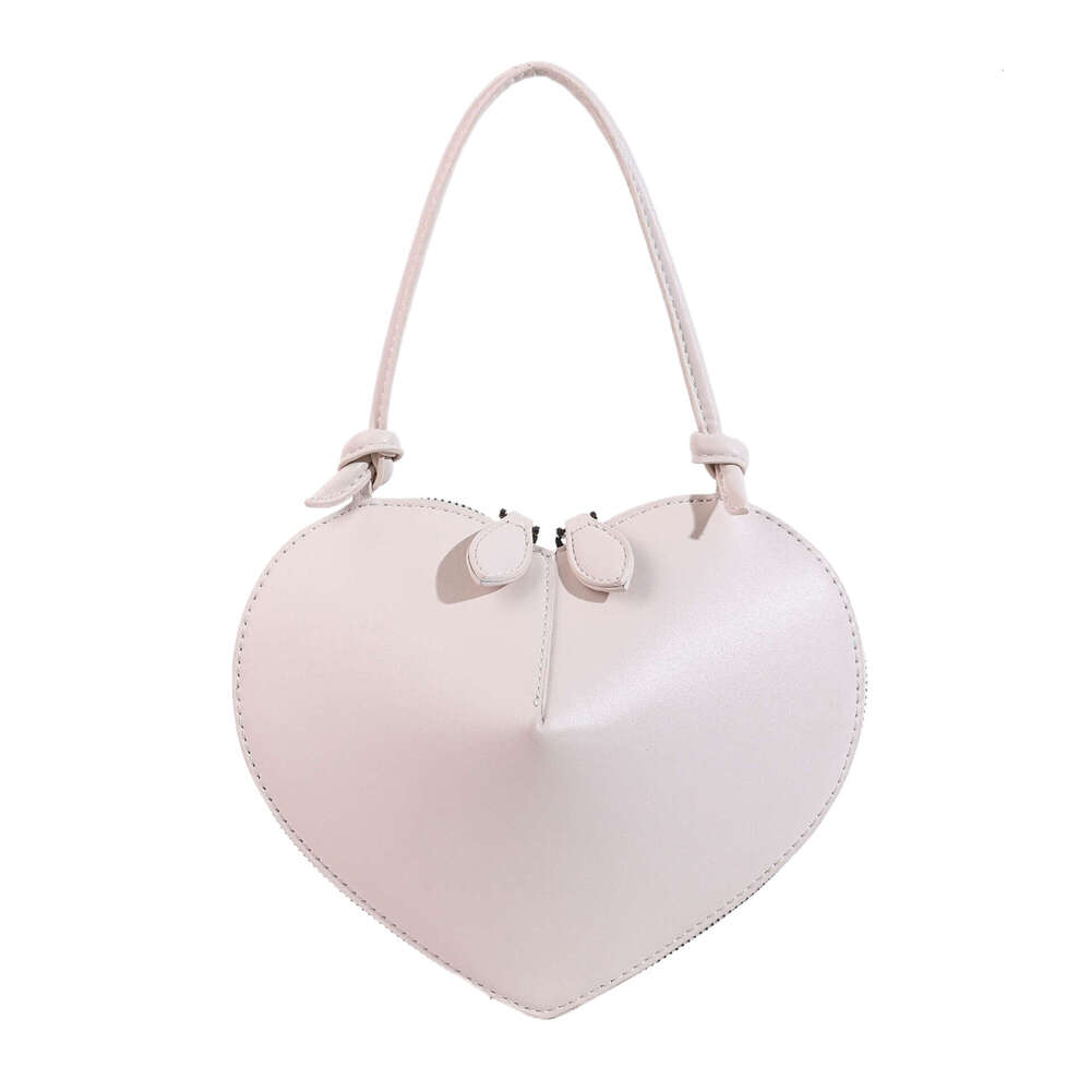 2024 New Heart Handbag for Women Mori Style Soft Girl Fashion Shiny Shoulder Crossbody Underarm Bag
