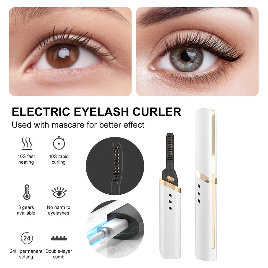 3 Gear Adjustable Heating Eyelash Curler Electric Beauty Makeup Anti-scald Eyelashes Curling Portable Lashes Make Up 250716
