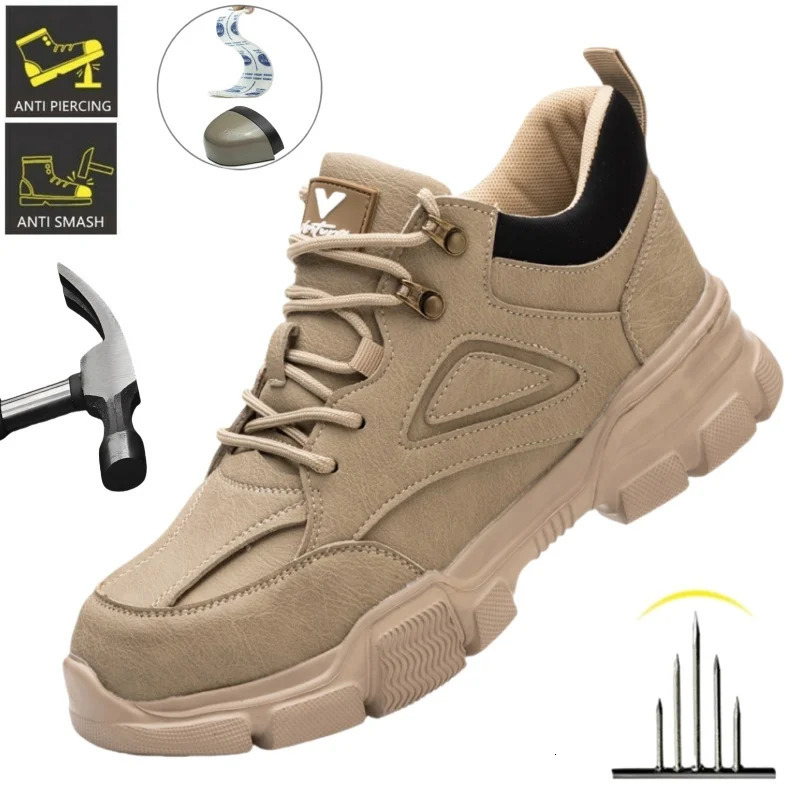 Waterproof Men Safety Boots With Steel Toe Cap Anti-smash Work Sneakers Safety Shoes Men Mining Outside Work Light Footwear 250717