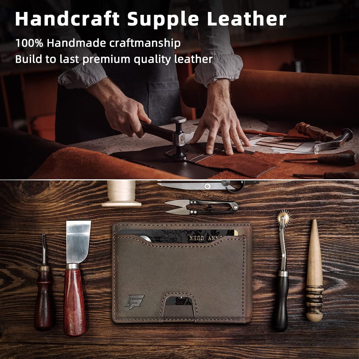 YMX Slim Minimalist Men- Money Clip Bifold RFID Blocking Genuine Leather Wallets for Men 12 Card Holder Wallet | Mens Front Pocket wallet