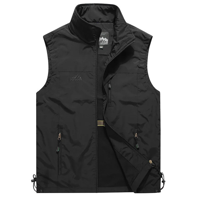 Trendy Mens Fashion Simple Vest Malestand Collar Pography Spring Summer Outdoor Leisure Quickdrying 250707